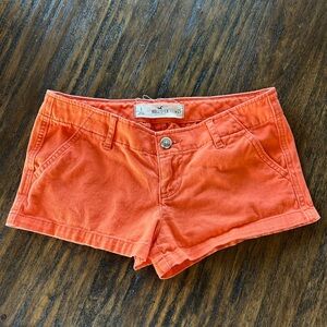 Hollister Vintage Y2 Preppy Low Rise Orange Mini Shorts Size 25/low rise 28